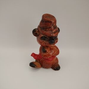Goebel W Germany Bear Figurine 33509 Ceramic 5" Red Sash Vintage Collectible